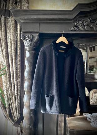 Світер в’язаний на замку кардиган  светр великих розмірів натуральний трикотаж з карманами з коміром