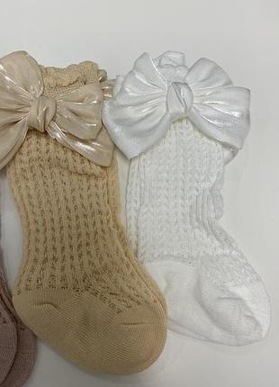 Детские гольфы с бантиком на 0-6 месяцев
