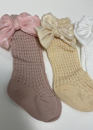 Детские гольфы с бантиком на 0-6 месяцев