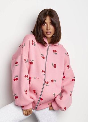 Женское зип-худи с вишнями худи оверсайз женское с 🍒