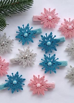 Снежинка на голову, заколочки снежинка, снежинки для волос