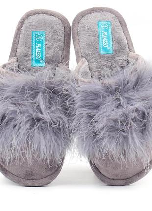 Капці жіночі хатні лебединий пух сірі plazzo gift box, сірий, 38/39