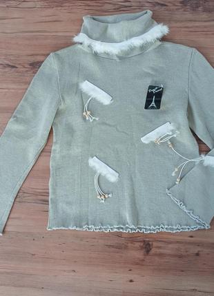 Кофта водолазка m-l с мехом