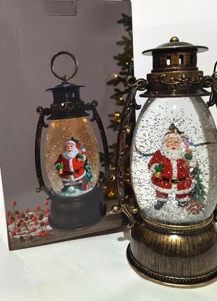 Фонарь новогодний led музыкальный 23 см 13390 на батарейках и usb