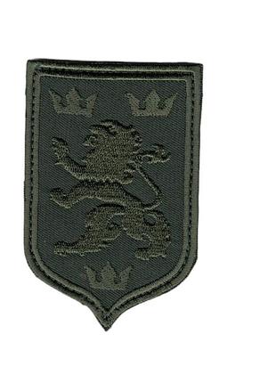 Шеврон всу, военный / армейский, галицкий лев дивизия галичина , на липучке, на оливке. 9 см * 6 см