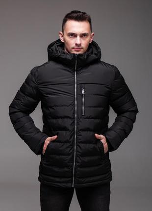 Мужская стеганная зимняя куртка es черная