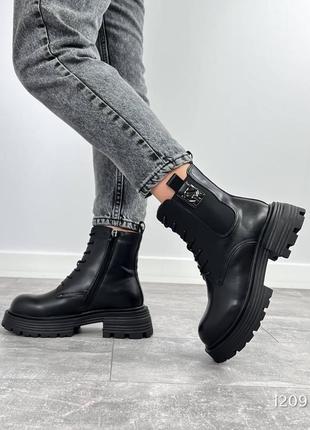 Кожаные зимние ботинки