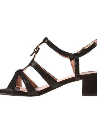 Босоніжки жіночі на маленькому підборі чорні лаковані kayla glam, чорний, 36