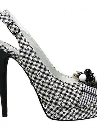 Босоножки женские на шпильке модельные «camomile», черный, 38