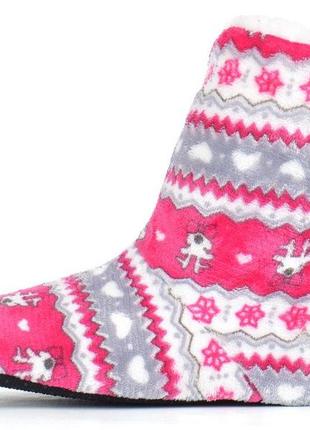 Капці жіночі хатні уги з оленями home uggs малинові із сірим, малиновий, 40/41