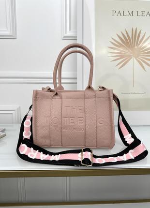 Сумка женская марк джейкобс шопер розовый marc jacobs tote bag  шоппер мини