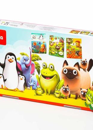 Пазли 3в1 puzzlika "улюблені тварини" / puzzles 3 in 1 "favorite animals" 50шт. (12985) великий набір