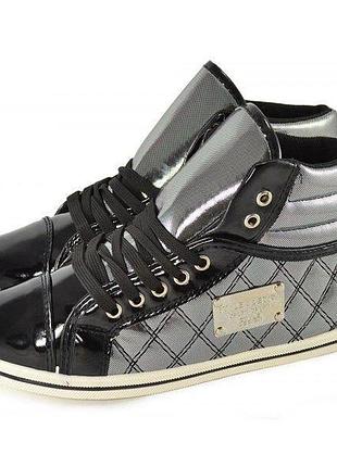 Ботиночки сникерсы на шнуровке fashion shoes польша, серебряный, 41