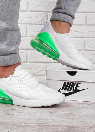 Кросівки чоловічі nike air max 270 в'єтнам текстильні білі із зеленим, зелений, 42