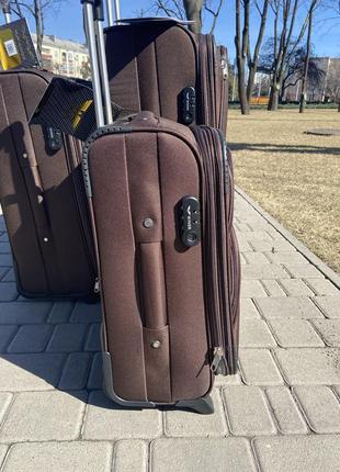 3 шт комплект чемоданов дорожный тканевый польша на колесах wings с подшипником4 фото