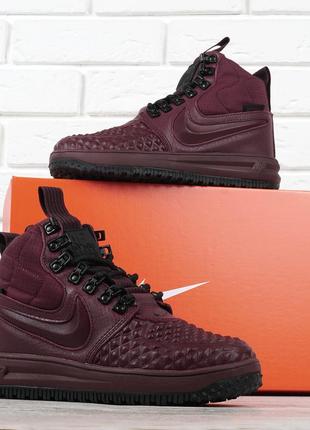 Кроссовки кожаные book nike air force 1 high бордовые индонезия, бордовый, 41