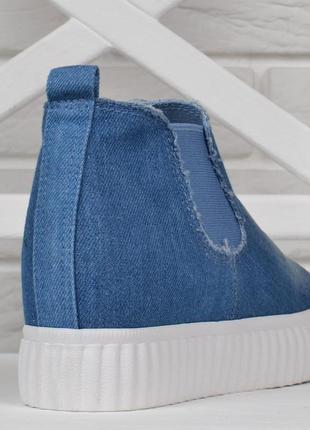 Кеди джинсові на платформі сліпони denim dreams джинсові, синій, 405 фото