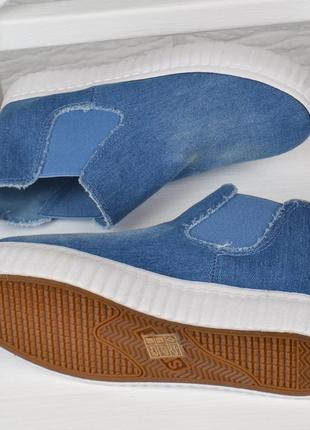 Кеди джинсові на платформі сліпони denim dreams джинсові, синій, 404 фото