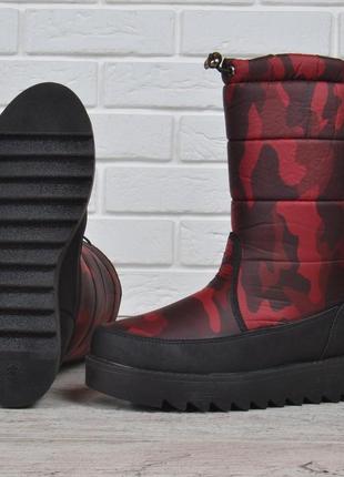 Дутики женские сапоги на платформе red wine еврозима, красный, 39