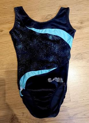 Боді купальник для гімнастики акробатики аеробіки танців 140 см. велюр боди для гимнастики