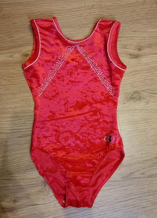 Боді купальник для гімнастики акробатики аеробіки танців велюр 152-164 см. боди для гимнастики