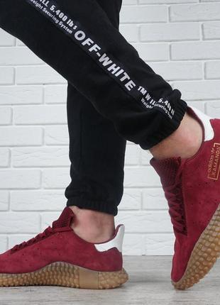 Кроссовки мужские замшевые adidas kamanda ortholite red бордовые, бордовый, 44