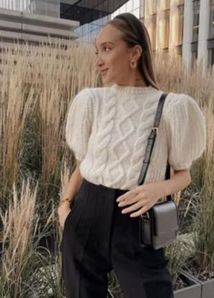 Теплий вʼязаний светр zara