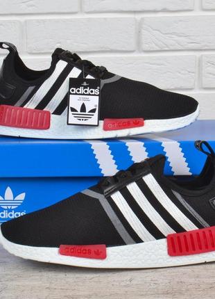 Кроссовки мужские adidas nmd runner core black текстильные черные, черный, 40