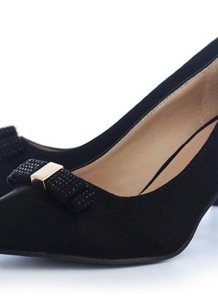 Туфли лодочки женские черные на каблуке с бантом roger vivier, черный, 37