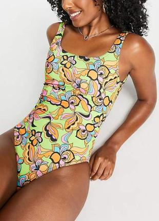Купальник topshop retro swirl з високим вирізом стегна