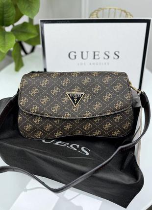 Сумка жіноча guess багет коричневий гес