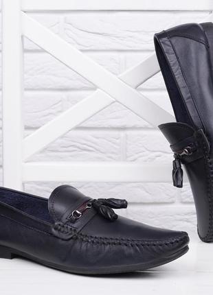Мокасины мужские кожаные cooperatiff турция черные демисезонные, черный, 41