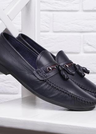 Мокасины мужские кожаные cooperatiff турция черные демисезонные, черный, 41