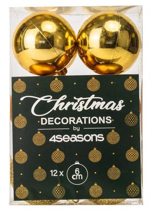 Подарочный новогодний набор елочных игрушек "праздничная мозаика" (6см*12 шт, золотой), декор на новый год