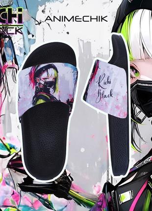 Шльопанці жіночі richi black animechik leather, різнобарвний, 41