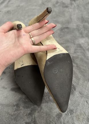 Ботильоны вельветовые беж на каблуке ботинок винтаж