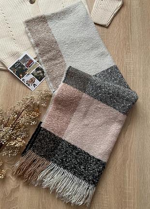 Теплий зимовий шарф плед букле