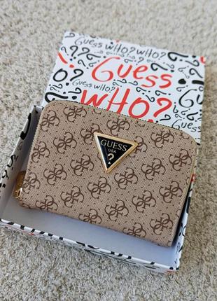 Кошелек guess женский мини  кошелек гесс бежевый