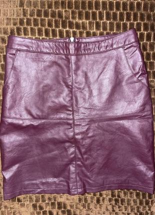Юбка женская кожаная