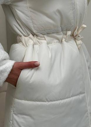 Подовжена куртка зі вставками тедді