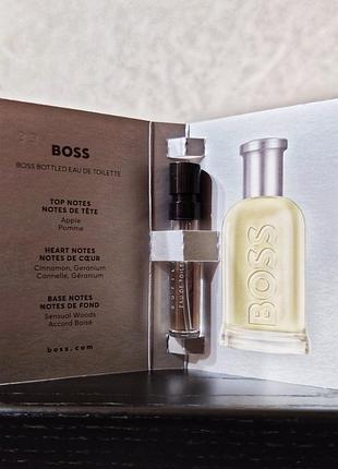 Туалетна вода для чоловіків boss bottled hugo boss, пробник 1,2 мл, оригінал