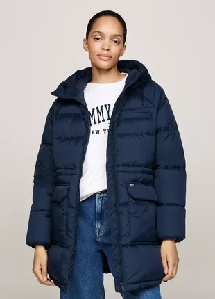 Тепла куртка пуховик tommy hilfiger dw18842-bds