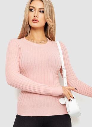 Водолазка жіноча в рубчик, колір світло-персиковий, 204r9031