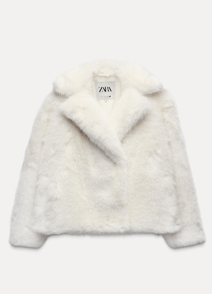 Коротка шуба з штучного хутра zara