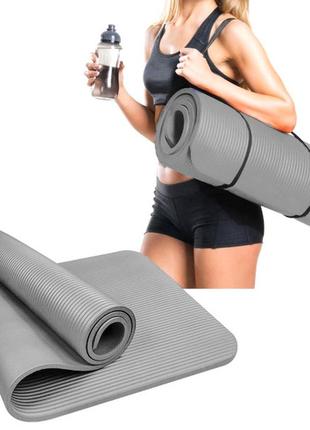 Коврик для йоги и фитнеса, коврик evapuzzle nbr 1730x580x10 мм и масажный валик мфр ролик 30х10 см3 фото