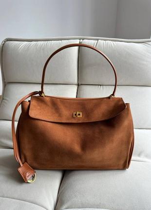 Замшева сумка в стилі balenciaga rodeo
