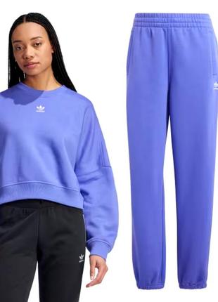 Блакитний бузковий спортивний теплий зимовий костюм adidas originals essentials fleece оригінал