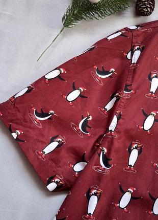 Мужская новогодняя рубашка размер l с коротким рукавом рождественская