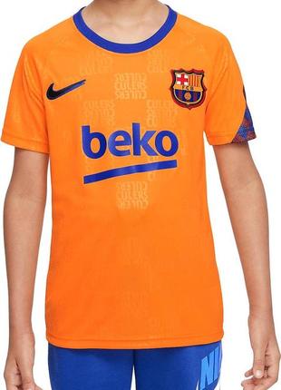 Детская подростковая футболка унисекс tiffany nike kids fc barcelona pre-match y