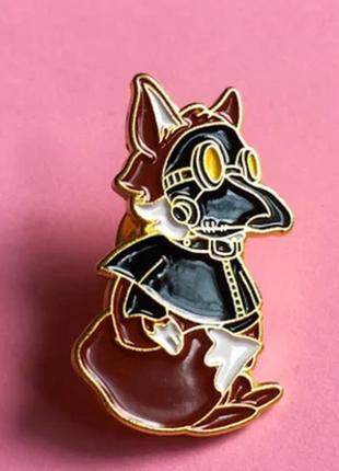 Брошь брошка значок пин чумной доктор врач лиса лисичка в маске